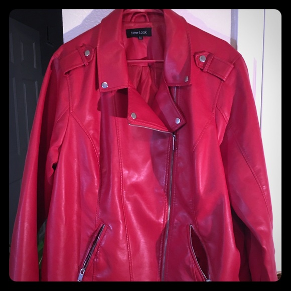 Red Faux Leather New Look Jacket - Picture 4 of 4